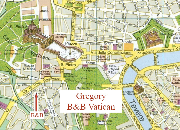 Gregory B&B - Mappa turistica